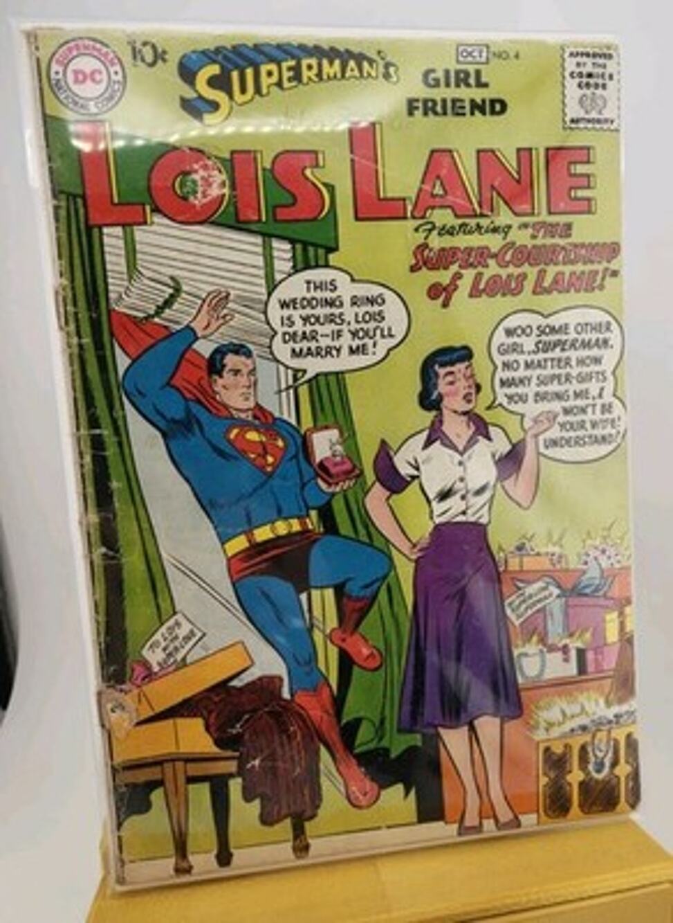 Superman's Girlfriend Lois Lane #4 Oct 1958 DC Curt Swan Wedding Ring Cover